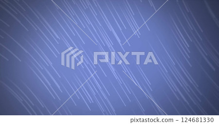 Image of glowing light trails moving over purple background 124681330