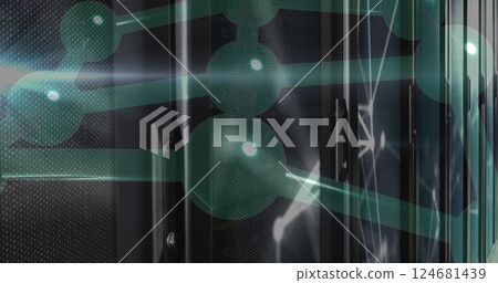 Image of digital data processing with connections over computer servers Image of digital data processing with connections over computer servers 124681439