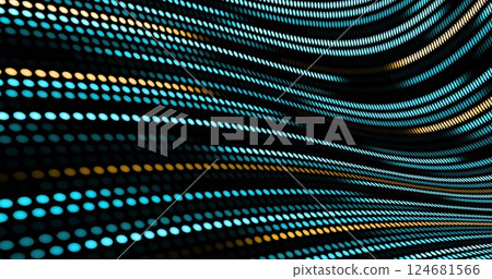 Image of colourful moving spots on black background 124681566