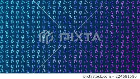 Image of glowing pattern moving over blue background 124681586