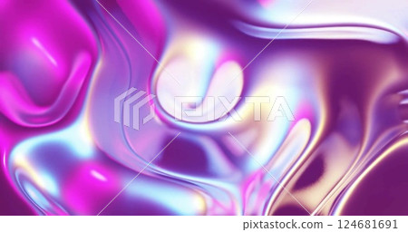 Abstract image with swirling, iridescent purple and pink shapes 124681691