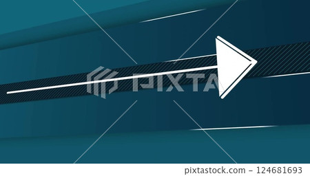 Arrow pointing right image over blue gradient background 124681693