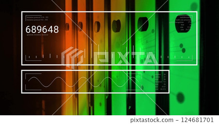Image of digital data processing over computer servers Image of digital data processing over computer servers 124681701