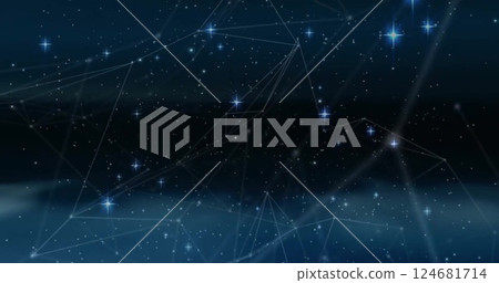 Image of glowing light spots moving over black background 124681714