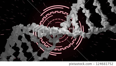 Image of dna strand over scope scanning 124681752