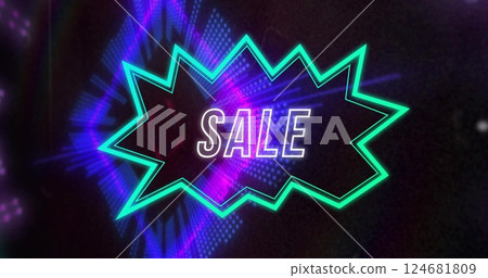 Image of sale text over moving digital tunnel Image of sale text over moving digital tunnel 124681809