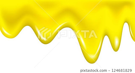 Caramel syrup, beer splash or golden sauce drips. 124681829