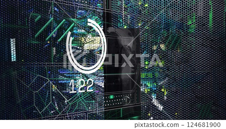 Image of digital data processing over computer servers Image of digital data processing over computer servers 124681900