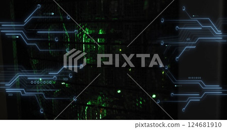 Image of digital data processing over computer servers Image of digital data processing over computer servers 124681910