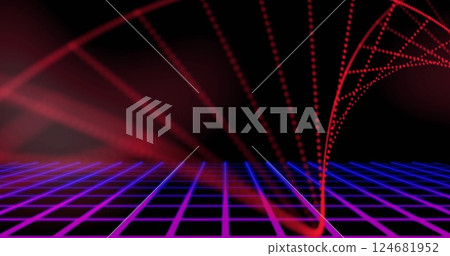 Image of dna strand spinning over metaverse background 124681952