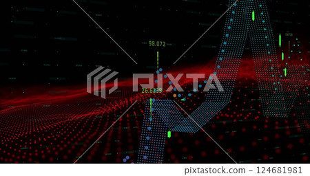 Image of data processing on black background 124681981