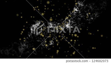 Image of dna strand over moving spots 124682073