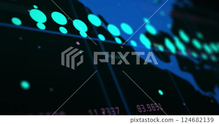 Image of world map over data processing 124682139