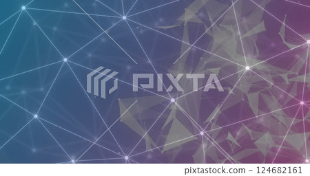 Image of network of connections over shapes moving Image of network of connections over shapes moving 124682161