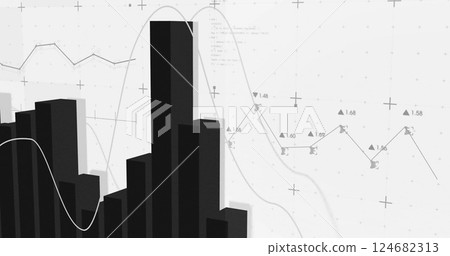 Image of statistics and data processing over white background Image of statistics and data processing over white background 124682313