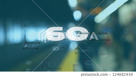 6G text image over futuristic digital screens and technology background 124682439