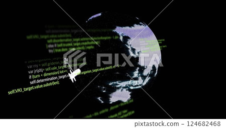 Image of digital data processing over globe Image of digital data processing over globe 124682468