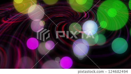 Colorful swirling lines and bokeh lights, abstract image background Colorful swirling lines and bokeh lights, abstract image background 124682494