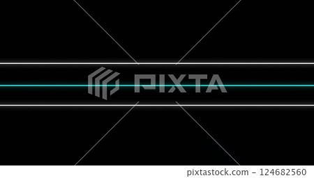 Green and blue neon lines with light streaks, futuristic image 124682560