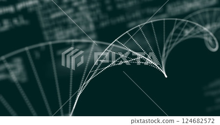 DNA strand and binary coding, scientific data processing image DNA strand and binary coding, scientific data processing image 124682572
