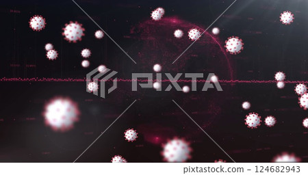 Image of data processing and virus cells 124682943