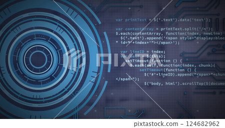 Image of digital data processing over computer server 124682962