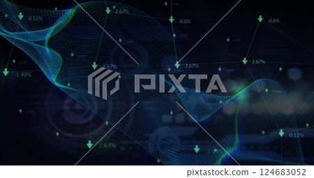 Image of scope scanning and digital data processing over black background Image of scope scanning and digital data processing over black background 124683052
