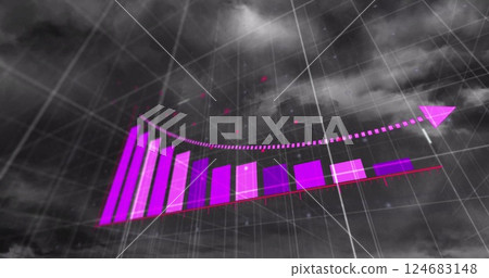 Image of financial data processing over grid Image of financial data processing over grid 124683148