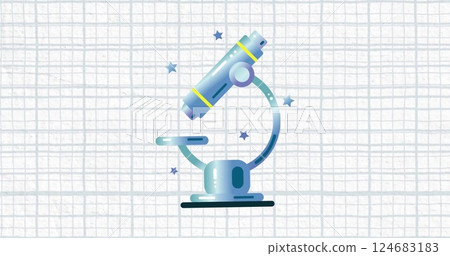 Image of blue microscope over white background Image of blue microscope over white background 124683183