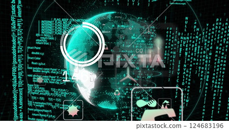 Image of globe over data processing Image of globe over data processing 124683196