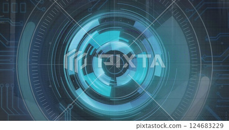 Image of scope scanning over shapes 124683229