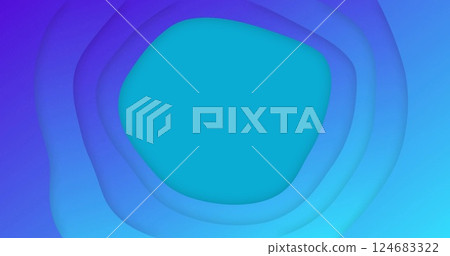 Image of blue shapes with copy space moving on green background 124683322