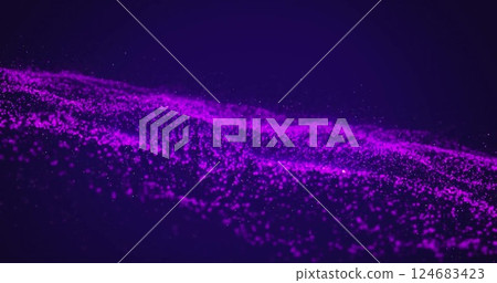 Image of purple mesh and glowing light spots over blue background Image of purple mesh and glowing light spots over blue background 124683423