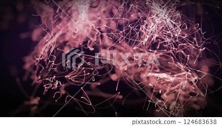 Image of white shapes moving on black background 124683638