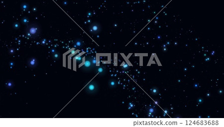 Image of glowing light spots moving over black background 124683688