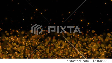 Image of glowing light spots moving over black background 124683689