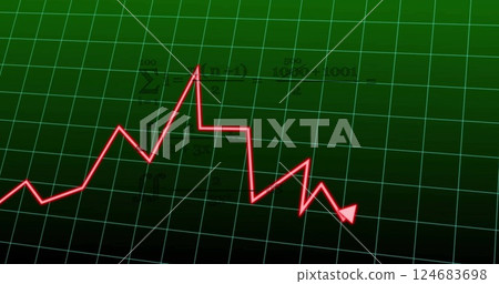 Image of data processing and diagrams over squares 124683698