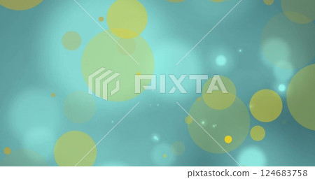 Image of glowing light spots moving over blue background Image of glowing light spots moving over blue background 124683758