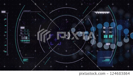 Image of dna strand, digital data processing and scope scanning Image of dna strand, digital data processing and scope scanning 124683864