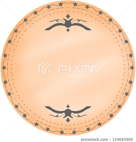 Vintage Pastel Circle Label for text 124683908