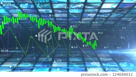 Image of digital data processing over digital screens Image of digital data processing over digital screens 124684012