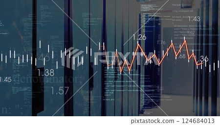 Image of digital data processing over computer servers 124684013