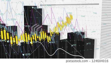 Image of data processing over diagrams Image of data processing over diagrams 124684016
