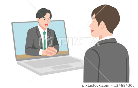 Man having a remote interview Man having a remote interview 124684303