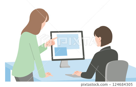 A woman receiving a job description A woman receiving a job description 124684305