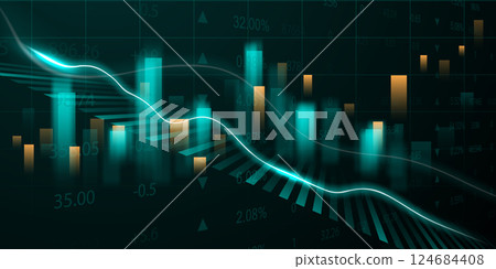 business vector illustration design Stock market charts or Forex trading charts for business and finance ideas. 124684408