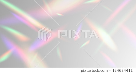 Light effect and zigzag ribbon falling from above on a beam of light, tinsel vector 124684411