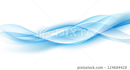 Blue waves abstract background, modern design, vector illustration 124684428