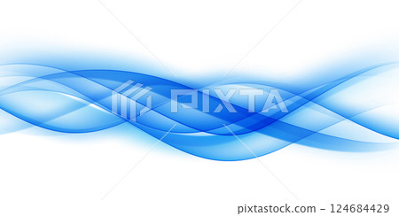 Blue waves abstract background, modern design, vector illustration 124684429