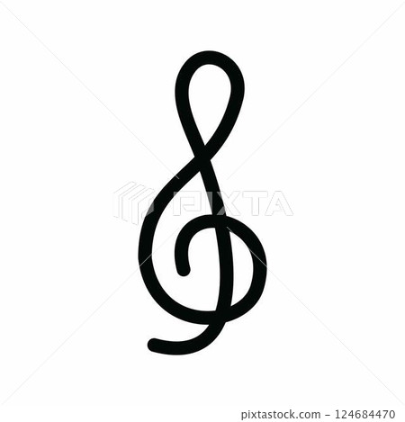 Treble Clef icon vector. Suitable for mobile apps, web apps and print media. Treble Clef icon vector. Suitable for mobile apps, web apps and print media. 124684470